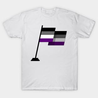 Large Waving Flag in Asexual Pride Flag Colors T-Shirt